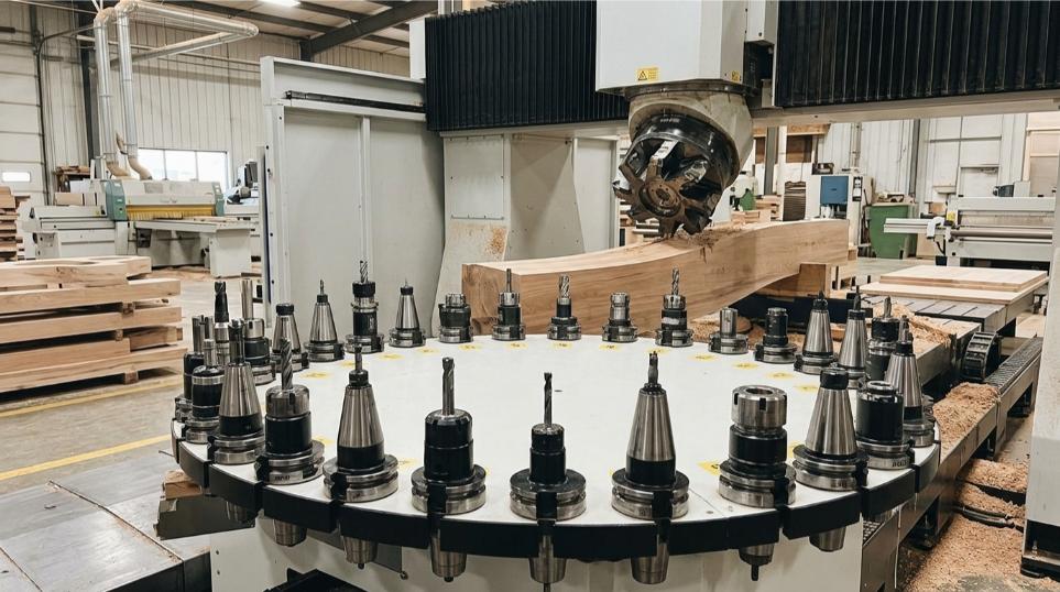 Magasin à outils automatique d'un centre d'usinage CNC 5 axes pour le bois
