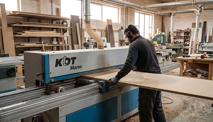 Ponceuse de chants, à brosses ou à patin sectionné
